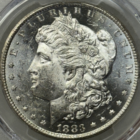 Morgan Dollars 1883-CC $1 MORGAN DOLLAR – PCGS MS-62 PL, CARSON CITY! BLACK & WHITE, DEEP REV!