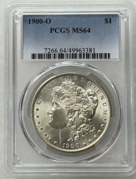 Morgan Dollars 1900-O $1 MORGAN DOLLAR – PCGS MS-64, FRESH WHITE & LOOKS 65+, PQ++