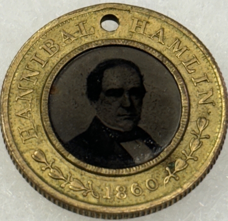 New Store Items 1860 ABRAHAM LINCOLN-HAMLIN 7/8″ JUGATE FERROTYPE, EXC BRASS CLEAR PORTRAITS-VG!