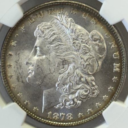 Morgan Dollars 1878 7/8 TF STRONG $1 MORGAN DOLLAR – NGC MS-63, WHITE & CHOICE!