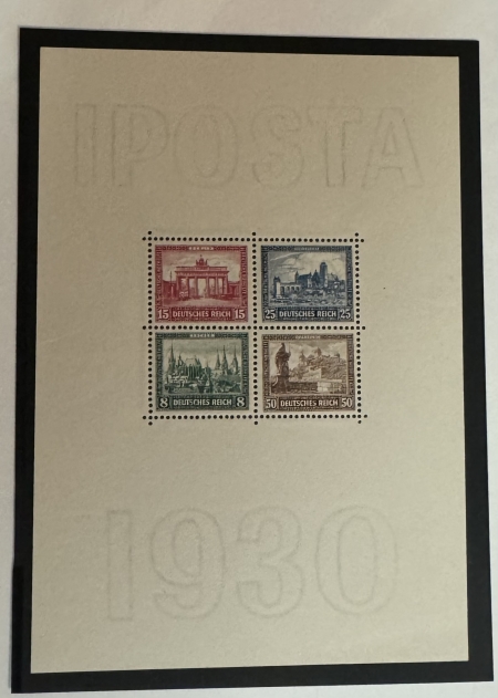 New Store Items GERMANY SCARCE #B-33 1930 IPOSTA SOUVENIR SHEET, MOG-NH, MICHAEL CAT-1600 euros!