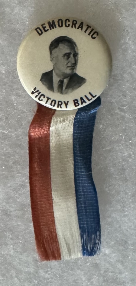 New Store Items POSSIBLY UNIQUE FRANKLIN D ROOSEVELT 1 1/4″ DEMOCRATIC VICTORY BALL CELLO BUTTON