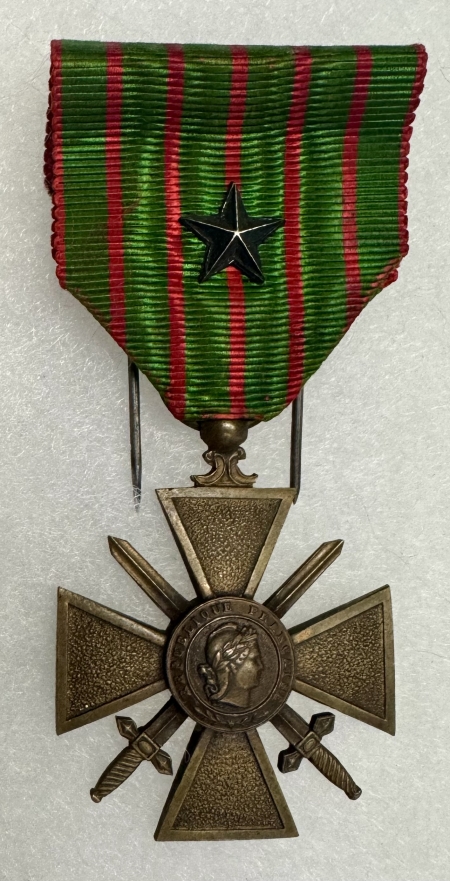 Miscellaneous FRANCE WORLD WAR 1 (1914-18) MEDAL, “CROSS OF WAR”, EXC-NEAR MINT CONDITION!