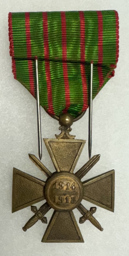 Miscellaneous FRANCE WORLD WAR 1 (1914-18) MEDAL, “CROSS OF WAR”, EXC-NEAR MINT CONDITION!