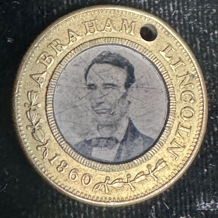 New Store Items 1860 ABRAHAM LINCOLN-HAMLIN 7/8″ JUGATE FERROTYPE, EXC BRASS CLEAR PORTRAITS-VG!