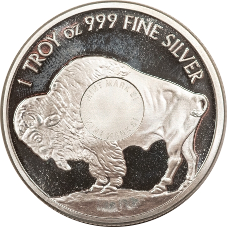 Bullion 1 TROY OZ .999 FINE SILVER SMI BUFFALO ROUND, BRAND NEW, NICE BRILLIANT PROOF