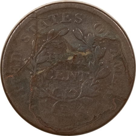 Draped Bust Half Cents 1806 STEMLESS DRAPED BUST HALF CENT – VG DETAILS W/ ENVIRONMENTAL DAMAGE!