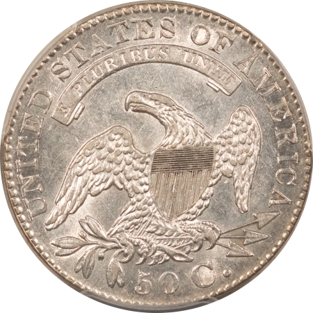 Early Halves 1829 CAPPED BUST HALF DOLLAR – PCGS AU-58, FLASHY!