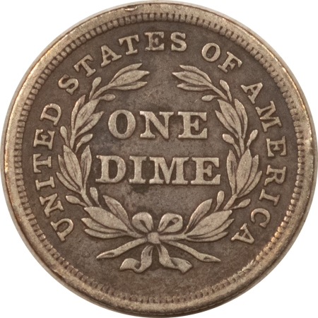 Liberty Seated Dimes 1838 SEATED LIBERTY DIME, NO DRAPERY, LARGE STARS – CIRCULATED, NICE DETAIL!