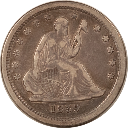 Liberty Seated Quarters 1839 SEATED LIBERTY QUARTER, NO DRAPERY – HIGH GRADE CIRCULATED EXAMPLE!