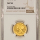 $5 1843-O $5 LIBERTY GOLD HALF EAGLE, SM LETTERS – NGC AU-55, VERY TOUGH DATE! CAC!