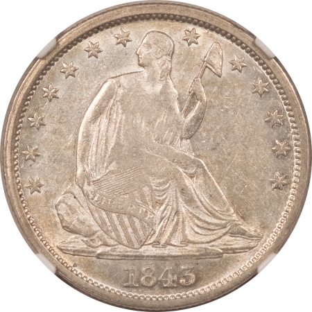 Liberty Seated Halves 1843-O SEATED LIBERTY HALF DOLLAR – NGC AU-55