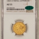 $5 1844-O $5 LIBERTY GOLD HALF EAGLE – NGC AU-55, SCARCE, PREMIUM QUALITY, CAC!