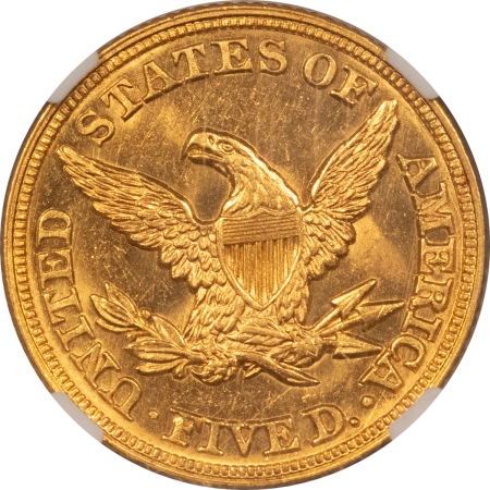 $5 1847 $5 LIBERTY GOLD HALF EAGLE – NGC MS-63, FLASHY!