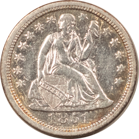 Liberty Seated Dimes 1851 SEATED LIBERTY DIME – HIGH GRADE EXAMPLE BUT RATHER BRIGHT!