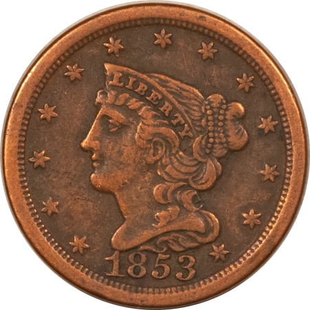 Braided Hair Half Cents 1853 BRAIDED HAIR HALF CENT – CIRCULATED, BUT WITH HIGH GRADE DETAIL!