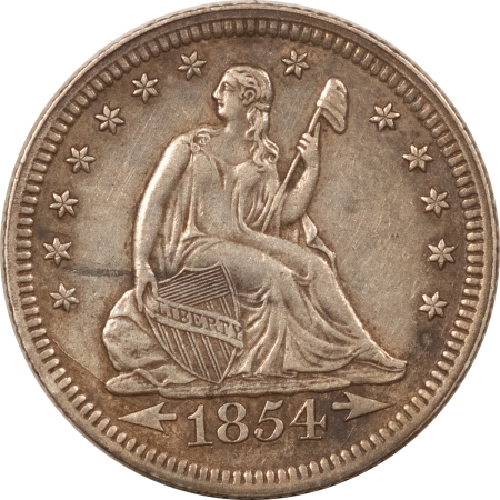 Liberty Seated Quarters 1854 SEATED LIBERTY QUARTER, ARROWS -HIGH GRADE EXAMPLE!