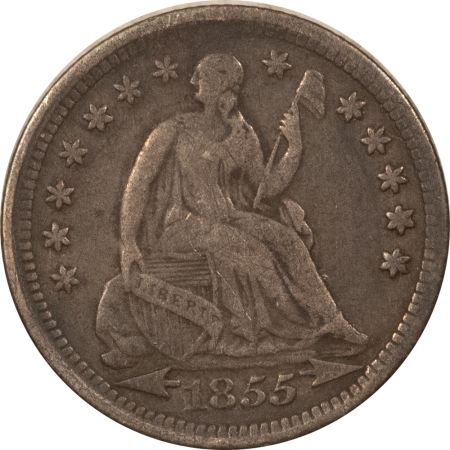 Liberty Seated Half Dimes 1855 LIBERTY SEATED HALF DIME, ARROWS – HIGH GRADE CIRCULATED EXAMPLE!