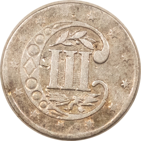 New Store Items 1857 TYPE 2 THREE CENT SILVER – DECENT EXAMPLE W/ MINOR ISSUE, STRONG DETAILS!