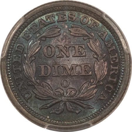 Liberty Seated Dimes 1857-O SEATED LIBERTY DIME – PCGS MS-65, PLEASING ORIGINAL TONED GEM, TOUGH!