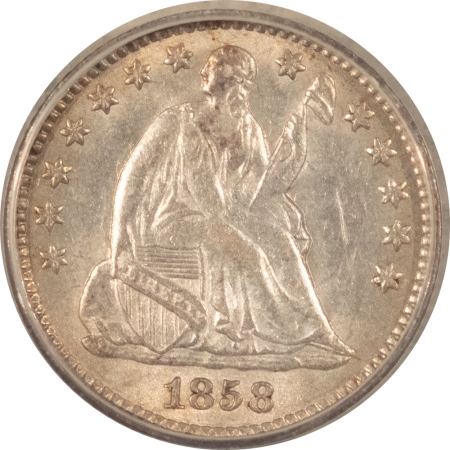 Liberty Seated Half Dimes 1858 SEATED LIBERTY HALF DIME – ANACS AU-53