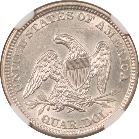 Liberty Seated Quarters 1861 SEATED LIBERTY QUARTER – NGC AU-58, BLAST WHITE & LOOKS UNCIRCULATED