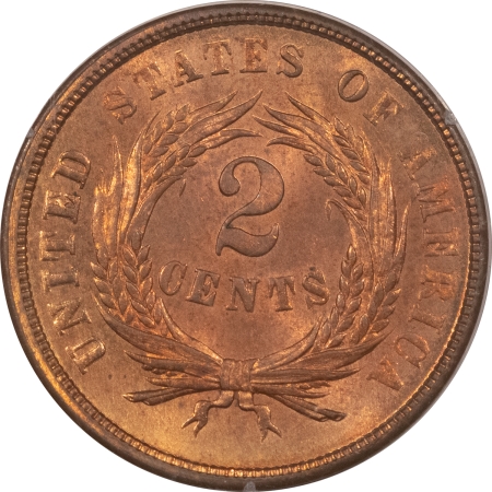 CAC Approved Coins 1864 TWO CENT PIECE – PCGS MS-64 RB CAC, 65++ QUALITY, RATTLER HOLDER, PQ!