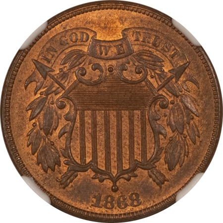 New Certified Coins 1868 TWO CENT PIECE – NGC MS-63 RB, CHOICE & ORIGINAL!