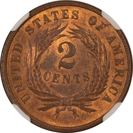 New Certified Coins 1868 TWO CENT PIECE – NGC MS-63 RB, CHOICE & ORIGINAL!