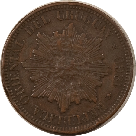 New Store Items 1869 URUGUAY, 4 CENTESIMOS, KM#13 – HIGH GRADE CIRCULATED EXAMPLE!