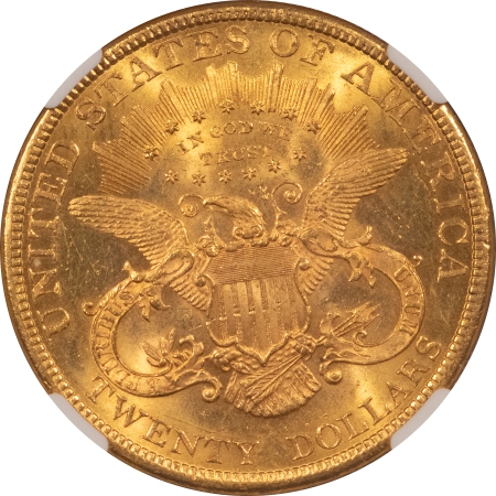 $20 1877 $20 LIBERTY GOLD DOUBLE EAGLE – NGC MS-61, POPULAR FIRST YEAR TYPE 3