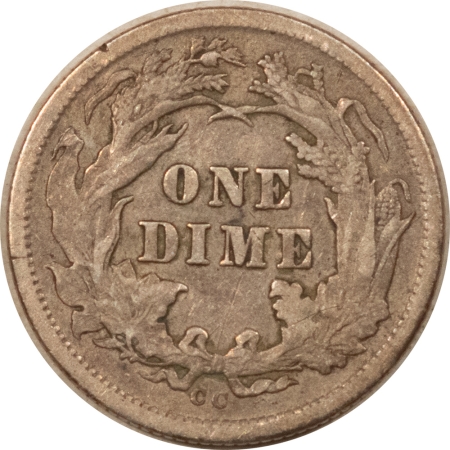 Liberty Seated Dimes 1877-CC SEATED LIBERTY DIME – HIGH GRADE CIRCULATED EXAMPLE W/ OLD REV SCRATCH!