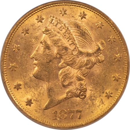 $20 1877-S $20 LIBERTY GOLD DOUBLE EAGLE – PCGS MS-61 FIRST YEAR TY 3, SAN FRANCISCO