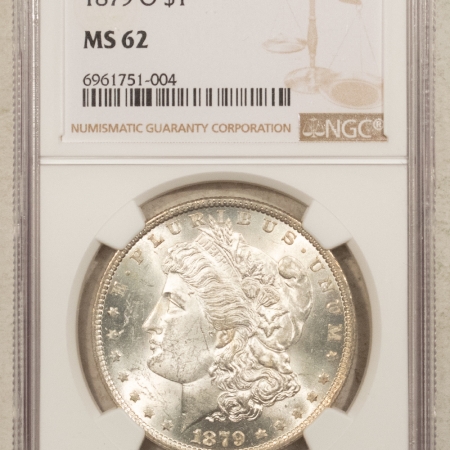 Morgan Dollars 1879-O $1 MORGAN DOLLAR – NGC MS-62, BLAST WHITE, #6961751004