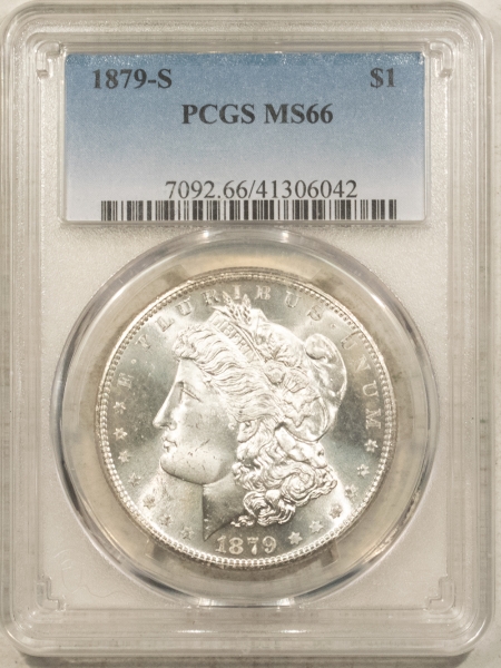 Morgan Dollars 1879-S $1 MORGAN DOLLAR – PCGS MS-66, BLAST WHITE!