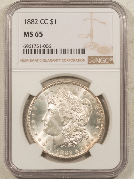 Morgan Dollars 1882-CC $1 MORGAN DOLLAR – NGC MS-65, BLAST WHITE CARSON CITY! #6961751006