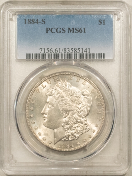 Morgan Dollars 1884-S $1 MORGAN DOLLAR – PCGS MS-61, ORIGINAL WHITE, WELL STRUCK, #83585141