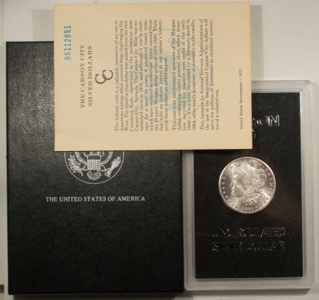 Morgan Dollars 1885-CC $1 MORGAN DOLLAR GSA – UNCIRCULATED WITH BOX AND COA! CARSON CITY!