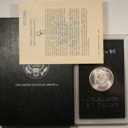 Morgan Dollars 1885-CC $1 MORGAN DOLLAR GSA – UNCIRCULATED WITH BOX AND COA! CARSON CITY!