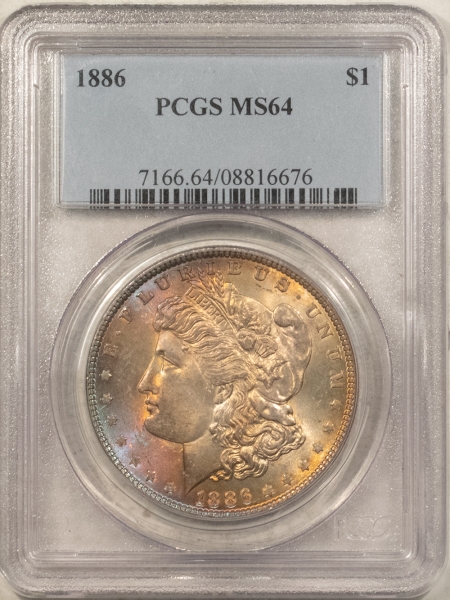 Morgan Dollars 1886 $1 MORGAN DOLLAR – PCGS MS-64, PRETTY!