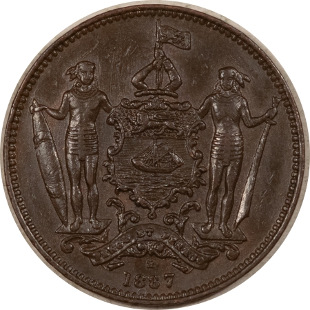 New Store Items 1887-H BRITISH NORTH BORNEO ONE CENT, KM #2, HIGH GRADE & VIRTUALLY FULLY UNC