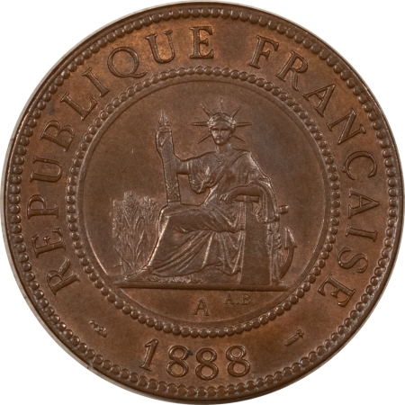 New Store Items 1888-A FRENCH INDOCHINA ONE CENT KM #1 HIGH GRADE, VIRTUALLY UNCIRCULATED, NICE!