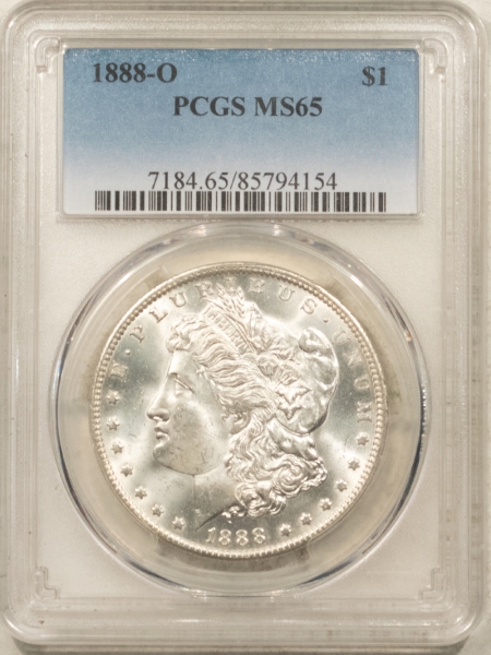 Morgan Dollars 1888-O $1 MORGAN DOLLAR – PCGS MS-65, WHITE GEM!