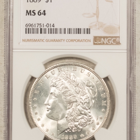 Morgan Dollars 1889 $1 MORGAN DOLLAR – NGC MS-64, PREMIUM QUALITY! #6961751014