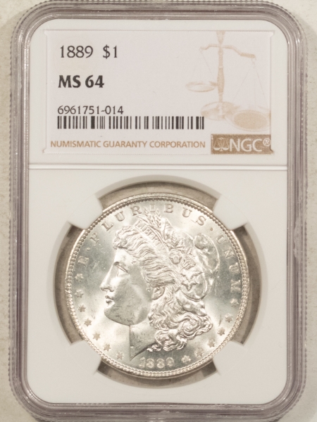 Morgan Dollars 1889 $1 MORGAN DOLLAR – NGC MS-64, PREMIUM QUALITY! #6961751014