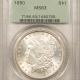 Morgan Dollars 1892-O $1 MORGAN DOLLAR – PCGS MS-63, OLD GREEN HOLDER, PREMIUM QUALITY!