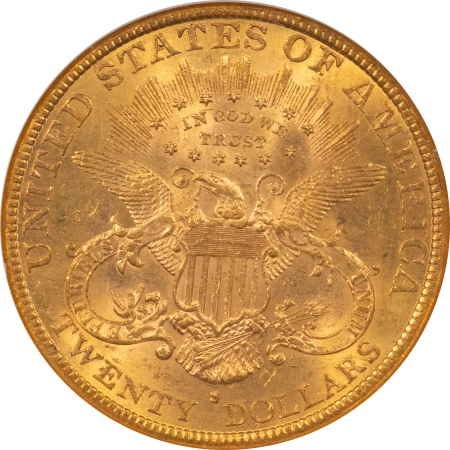 $20 1891-S $20 LIBERTY GOLD DOUBLE EAGLE – NGC MS-62, GREAT LUSTER, NICE LOOK!