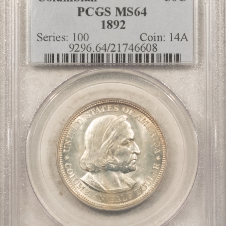 New Certified Coins 1892 COLUMBIAN COMMEMORATIVE HALF DOLLAR – PCGS MS-64, FLASHY & PQ