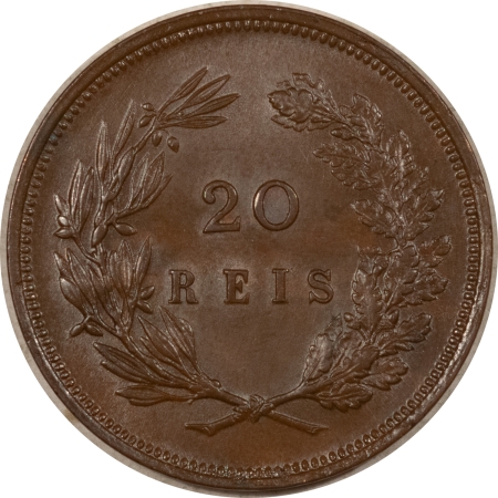 New Store Items 1892 PORTUGAL 20 REIS, KM-533, ORIGINAL BROWN UNCIRCULATED!