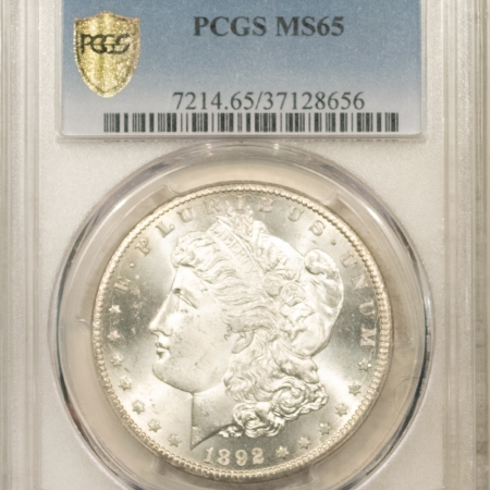 Morgan Dollars 1892-CC $1 MORGAN DOLLAR – PCGS MS-65, BLAST WHITE GEM! CARSON CITY! #37128656